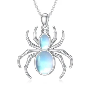 Collar Araña para Mujer Plata de Ley 925 Piedra Lunar Araña Colgante Damas... - Imagen 1 de 6