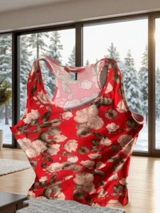 Camiseta sin mangas Hot Kiss de segunda mano floral talla XL estilo cómodo de moda para mujer - Imagen 1 de 6