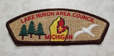 BOY SCOUT COUNCIL PATCH Lake Huron Area MICHIGAN BSA NEW Old Stock Official - Image 1 of 2