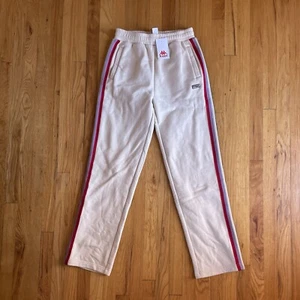 Kappa Mens Authentic Audrey Sweatpants Beige Stripe Brushed Fleece Size Large - Picture 1 of 10