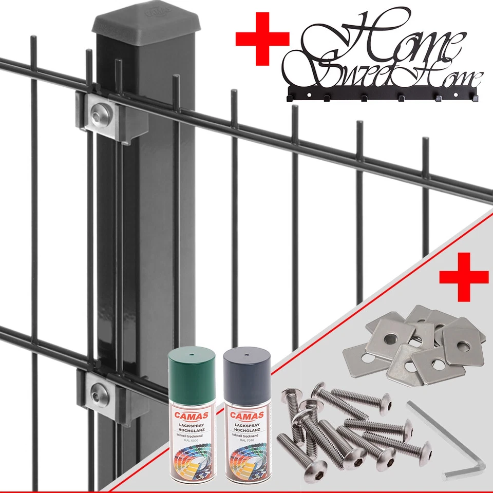 Doppelstabmattenzaun AKTIONSANGEBOT Doppel Stab Matten Zaun Komplett Set Garten - Bild 1 von 1