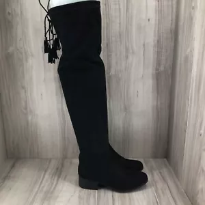 Madden Girl OTK Boots Womens 6.5M Prissley Black Pull On Over The Knee - Picture 1 of 11