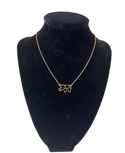 Gold Tone Costume Fashion Chain Link Necklace with Elephant Charm Pendant  - Picture 1 of 8