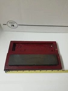 Sharpening Stone Wood Coffin Box Knife Chisel Axe Hone Stone Vtg Antique Red Box - Picture 1 of 16