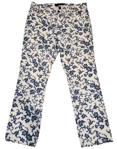 Lauren Ralph Lauren Jeans, White Floral Stretch Denim Classic Jeans Size 10P - Picture 1 of 8