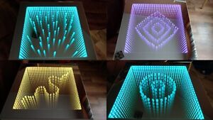 Wenge Tisch Couchtisch Kaffeetisch Spiegelplatte BLACK Table Infinity 3D LED 
