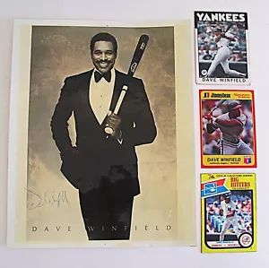 Dave Winfield HOF Autographed Photo + 3 Card Lot – Rare Tuxedo Photo & Card Lot! - Picture 1 of 7