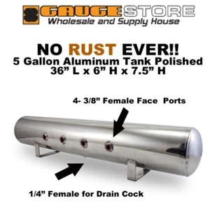 Air Lift 12956 5 Gallon Aluminum Air Tank Polished Finish - Foto 1 di 2