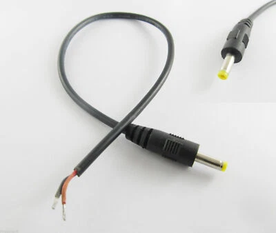 1x CCTV DC Power Plug Male Connector 4.0x1.7mm Male Socket With Cord Cable 30cm - Image 1 of 3