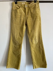 Anthropologie Pilcro Chartreuse Corduroy Straight Leg Pants, Sz 27 - Picture 1 of 11