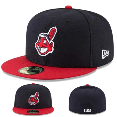New Era Cleveland Indians Youth Fitted Hat MLB On Field Kids 2 Tone Boys Cap - Image 1 of 4