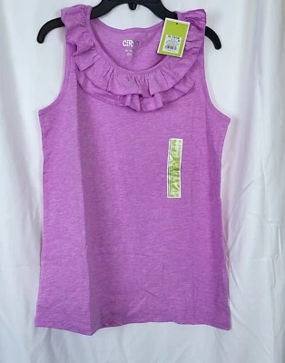 NWT Circo Girls Purple Pink Sleeveless Ruffle Shirt Size XL (14-16) - Image 1 of 4