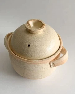 Olla de arroz de tierra japonesa Banko Ware DONABE YAMABUKI cerámica de doble tapa - Imagen 1 de 9