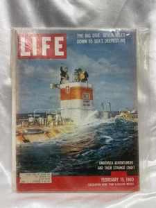 LIFE Magazine THE BIG DIVE February 1960 Vintage Ads, Articles Good Condition - Imagen 1 de 7