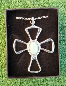 Irish Celtic Silver High Cross Pendant 18"Necklace The Wicklow Mountains Jewelry - Picture 1 of 2