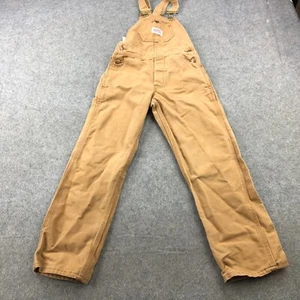 Vintage Round House Bib Overalls Youth 10 Beige Canvas Outdoors Kids Boys - Picture 1 of 15