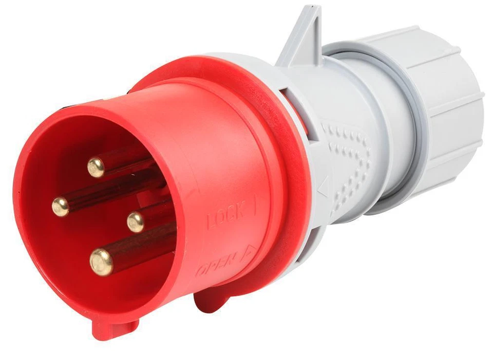 PRO ELEC - 32A, 400V, Cable Mount CEE Plug, 3P+E, Red, IP44 - Image 1 of 1