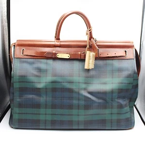 Polo Ralph Lauren vintage black watch Leather Boston Bag difficult to obtain - Picture 1 of 24