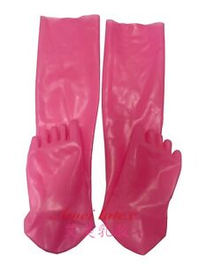 0.4 Pink Latex Rubber Gummi Stocking toes socks 35cm long