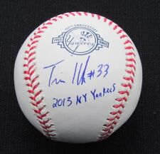 Travis Hafner Signed/Auto Yankees 100th OML Baseball JSA Inscr 186690