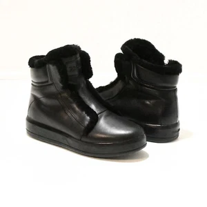 Botas deportivas Prada 3T6245 para mujer 39 botín deportivo forrado de piel de oveja de cuero negro - Imagen 1 de 9