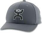 Hooey Mens Solo III 6-Panel Flexfit Embroidered Logo Baseball Hat, Grey S/M