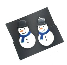 2 x (SNOW5) BLUE SCARF, HANDMADE EPOXY RESIN XMAS TREE ORNAMENT 6.5 X 3.5CMS