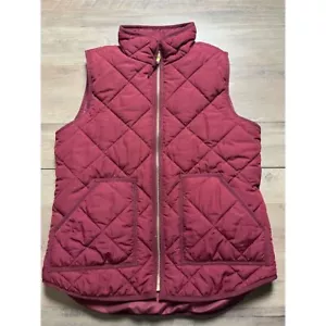 Womens Puffer Vest Small Quilted Sleeveless J Crew Mercantile Maroon - Picture 1 of 12