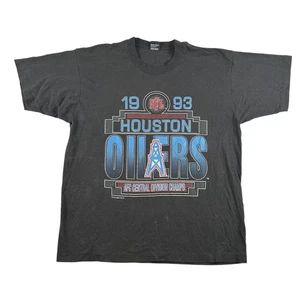 Vintage Houston Oilers Shirt Mens XL Screen Stars NFL Football AFC Champs 1993 - Picture 1 of 11