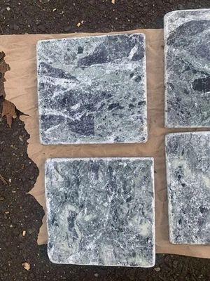 5 Tiles 6" x 6" Verde Alpi Green Marble Tile – Natural Stone - Image 1 of 4