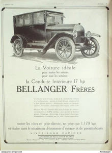 Publicite Auto Bellanger Freres 1920 - Picture 1 of 1