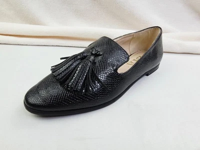 Mocasines Zara talla 36 (US 6) para mujer negros sin cordones con estampado animal sin cordones con borlas Foto 1 de 4