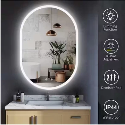 Espejo tocador de baño LED ovalado sin marco KINWELL 24×36 antiniebla MCG0510 Foto 1 de 4