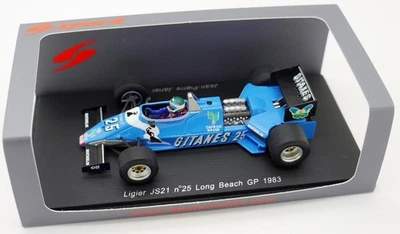 SPARK GITANES LIGIER FORD JS21 J P JARIER LONG BEACH GP 1983  F1  1-43 SCALE - Image 1 of 4