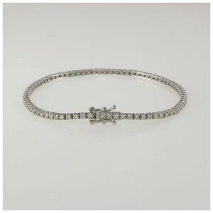 Bracciale Castoniera 'TENNIS', Diamanti Ct 1,02 E/F - VS, Oro Bianco 18Kt - Foto 1 di 4