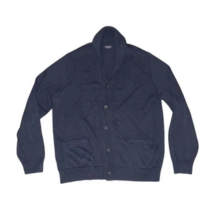 Chaps Men's Shawl Collar Cardigan Sweater Navy Blue M Vtg grandpa preppy capsule - Picture 1 of 9