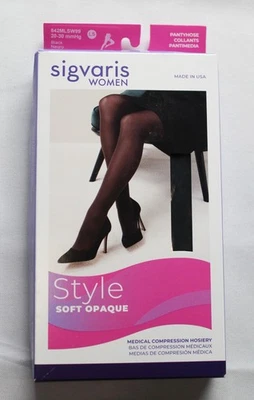 Pantimedias opacas de microfibra suave Sigvaris para mujer 20-30 mmHg NN7 negras LS NUEVAS CON ETIQUETAS Foto 1 de 4