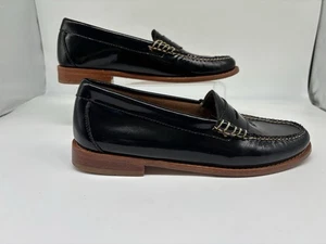 Donna G.H. Mocassini penny BASS WEEJUNS neri in pelle verniciata taglia 6,5M - Foto 1 di 12