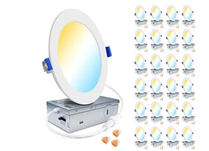 24 Stück ultradünne LED Deckeneinbauleuchte mit Anschlussdose 5CCT 2700K-6000 - Bild 1 von 8