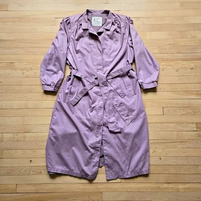 VTG London Fog Coat Women's Sz 18R Purple Lilac Button & Belted Coat Trench Coat - Image 1 of 4