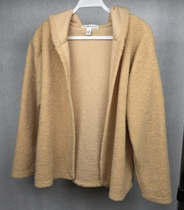 Chaqueta con Capucha Eye Candy Para Mujer Boucle Frente Abierto Cálida Beige Elástica Cómoda Lg - Imagen 1 de 5