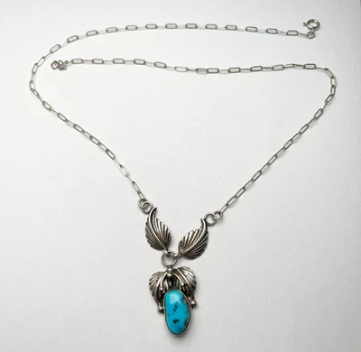 Navajo 925 Sterling Silber Collier mit Türkis – Handarbeit Native American - Bild 1 von 3