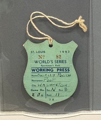 Serie Mundial 1943 @ Sportsman's Park Pass -- de la colección Shirley Povich Foto 1 de 2