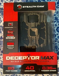 Stealth Cam DECEPTOR MAX 80ft 40MP Cellular Trail Camera STC-DCPTRX-W NEW SEALED - Picture 1 of 7