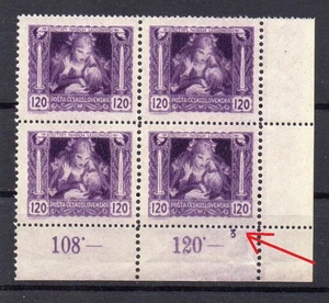 TSCHECHOSLOWAKEI 1919, POSTFRISCH, PLATTENNUMMER - Bild 1 von 1