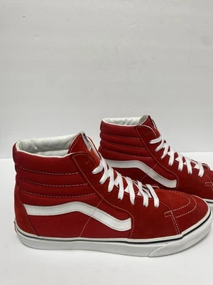 VANS M12 Sk8 Hi Racing Red Suede Skate Shoes - Image 1 of 4