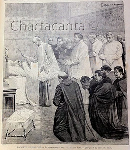1903 Incisione MORTE PAPA LEONE XIII RICONOSCIMENTO CADAVERE - Picture 1 of 1