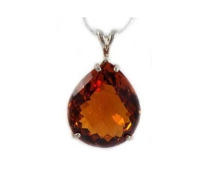 Vintage Madeir Citrine + Silver Pendant: Ancient Persian Celtic Crystal Sunshine - Picture 1 of 10