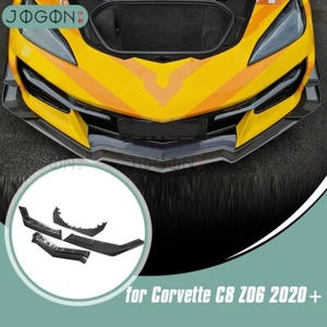 For Corvette C8 Z06 Real Carbon Front Lip Splitter Carnards Body kits 2023-2025 - Picture 1 of 16