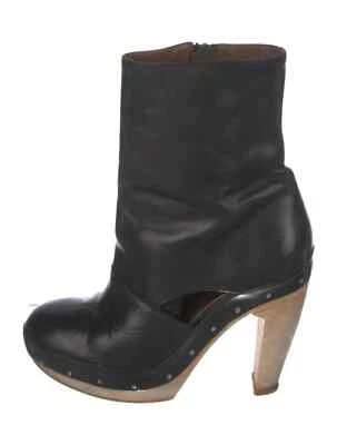 Botas de plataforma Marni media pantorrilla para mujer talla 7 cuero negro punta redonda cremallera lateral Foto 1 de 4